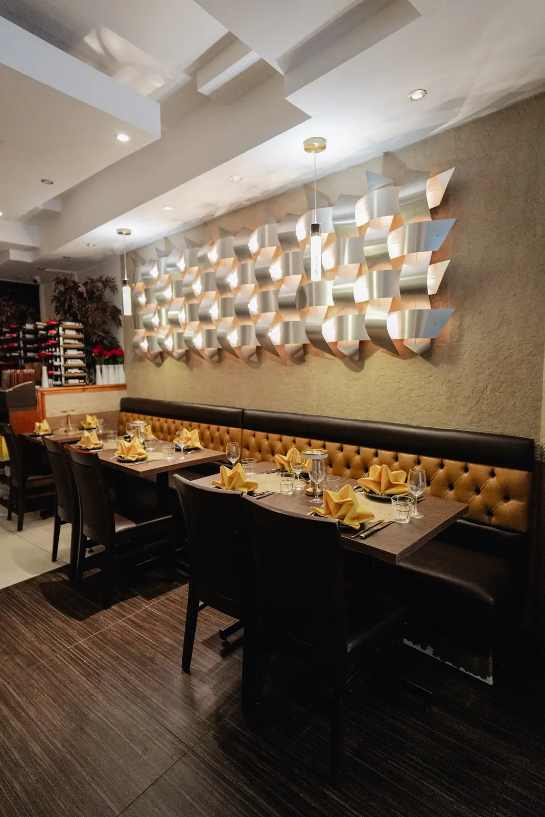 The Maharaja of India dining room with feature lighting