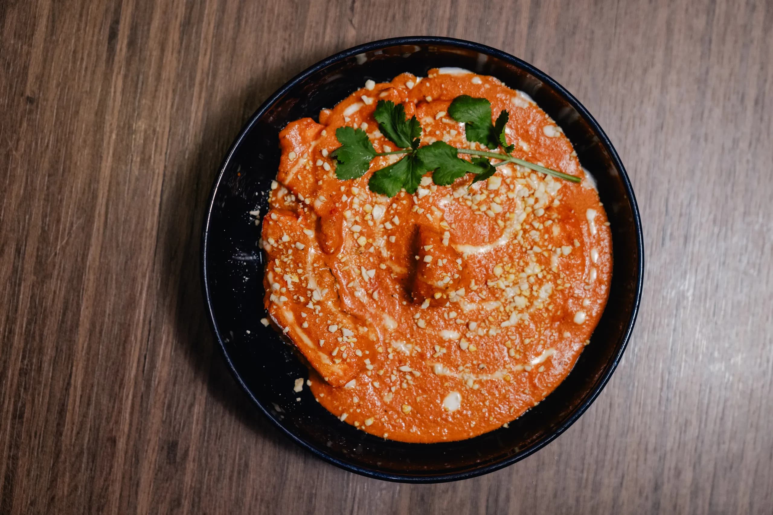 Butter chicken in a rich tomato and cream sauce