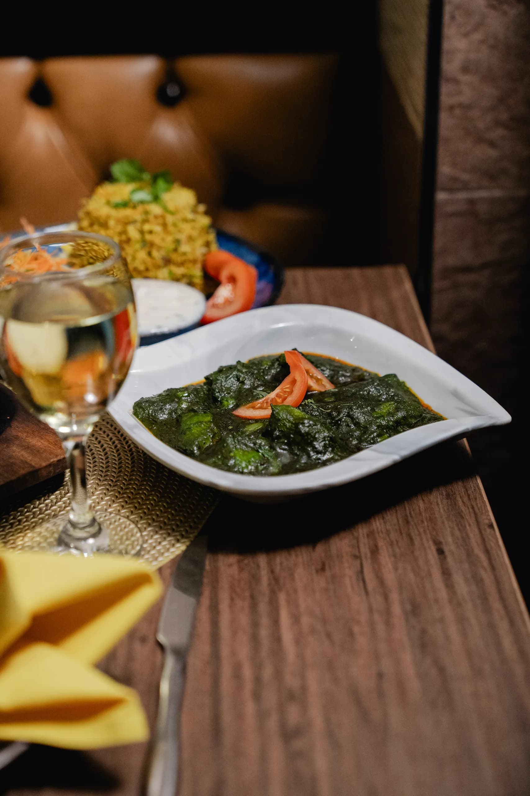 Saag, a slow-cooked spinach dish